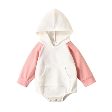 Birdeem Automne Printemps Bébé Filles Garçons Mignon Barboteuse Manches Longues Patchwork à Capuche Bouton Poche Chandail Combinaison