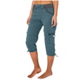 thumbnail image 1 of Cameland Pantalon Cargo de Randonnée pour Femmes en Coton, Taille Élastique, Pantacourt d'Extérieur à Bas Resserré, Pantalon de Sport avec Poches, 1 of 4