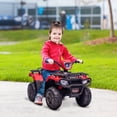 thumbnail image 2 of Aosom VTT 4 Roues 12 V pour Enfants avec Musique, Lumières DEL, Pneus à Bande de Roulement, Rouge, 2 of 10