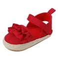 thumbnail image 3 of NOKIO Baby Girl First Walking Shoes Summer Toddler Flat Sandals, Ruffles Design Water-Friendly Lightweight Breathable Comfortable Non-Slip Pool Beach Footwear, 3 of 9