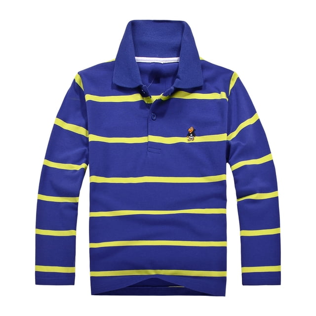Polos pour Garçons, Chemises à Rayures pour Garçons, Chemises d'Uniforme pour Garçons, Hauts à Manches Courtes, Chemises de Rugby, Tenue pour Garçons 8-9 Ans