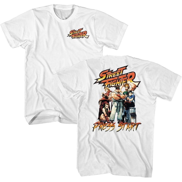 Street Fighter T-Shirt Blanc Press Start