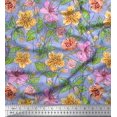 thumbnail image 1 of Soimoi Toile de Coton Feuilles & Buttercup Imprimé Floral par Yard 56 Pouces de Large, 1 of 3