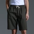 thumbnail image 4 of Birdeem Mens Solid Fashion Casual Cotton Drawstring Elastic Waist Half Shorts Pants, 4 of 12
