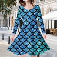 thumbnail image 2 of MIASHUI Robe Sirène Filles Enfants Manches Longues Scintillante Robes de Vacances, Bleu Ciel, 4-5 Ans, 2 of 5