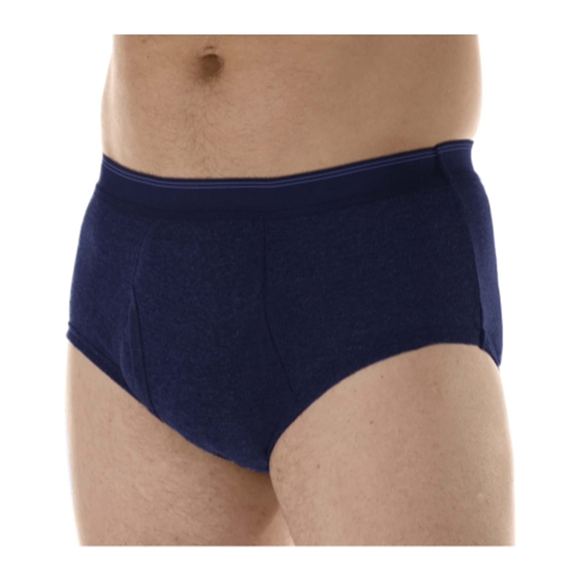 Lot de 3 Culottes d'Incontinence pour Hommes Bleu Marine Super Absorbantes Lavables Réutilisables Moyen (Taille 34-36 Pouces) …
