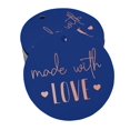 thumbnail image 1 of Inkdotpot 50 Pack Made With Love Text Favor Paper Tag Craft Real Rose Gold Foil Hang Tag, 1 of 6