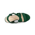 thumbnail image 4 of BLISSFUL STEP Sandales Compensées Espadrilles pour Femmes à Bride Cheville Croisée Vert Émeraude 6, 4 of 7