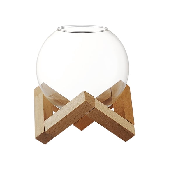 jifeng Glass Cup Ball Shape with Stand Transparent Glassware Drinks Cup Easily 475mL