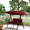 thumbnail image 2 of Outsunny Balançoire de Porche 3 Places, Chaise Balançoire Extérieure Robuste, Rouge Vin, 2 of 10