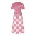 thumbnail image 4 of Pisexur Robes d'Été pour Femmes à Col Rond, Robe Fluide Plissée Tendance à Manches Courtes, Mode avec Poche, Robe d'Été de Plage Évasée à Imprimé Floral, 4 of 4