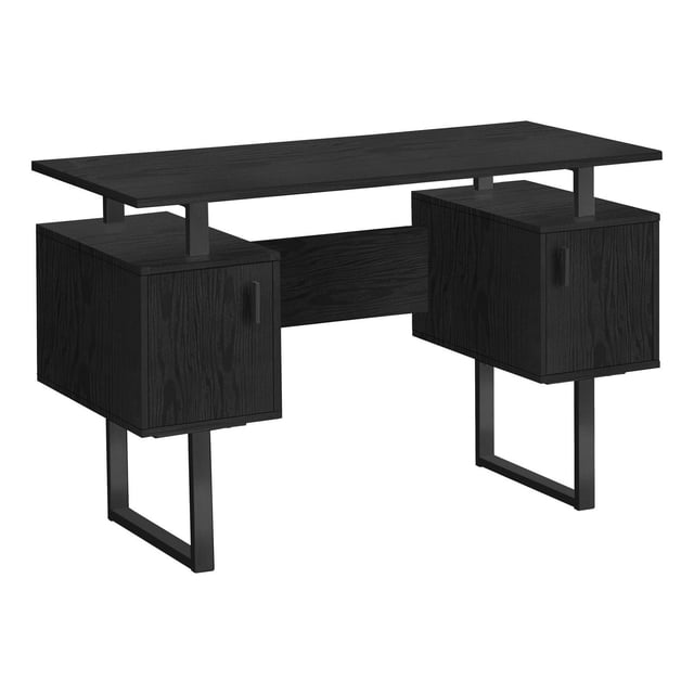 Monarch Specialties Computer Desk, Home Office, Laptop, Storage, 48"l, Work, Metal, Laminate, Black, Contemporary, Modern