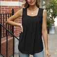 thumbnail image 4 of Dealovy Womens Eyelet Tank Tosps Summer Loose Square Neck Sleeveless Loose Beach Flowy Tunic Tops, 4 of 7