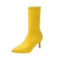thumbnail image 2 of Women's Shoes British Style Fashionable Smooth Flock Pointed Candy Color Fine Heels Boots, 2 of 8