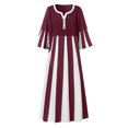 thumbnail image 4 of EQWLJWE Robes d'Été pour Femmes 2023 Mode d'Été pour Femmes Décontractée à Rayures Imprimées Manches Mi-Longues Robe Midi Ample, 4 of 5