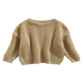 thumbnail image 1 of Toddler Boys Girls Knit Sweater Oversized Sweatshirt Fall Winter Pullover Tops, 1 of 6