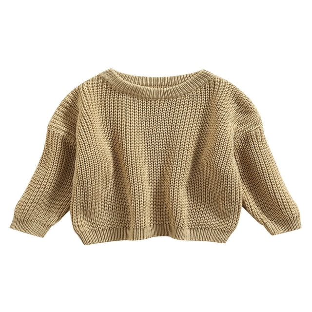 Toddler Boys Girls Knit Sweater Oversized Sweatshirt Fall Winter Pullover Tops