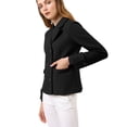 thumbnail image 4 of INSPIRE CHIC Women's Winter Worsted Notched Lapel Double Breasted Short Peacoat, 4 of 7