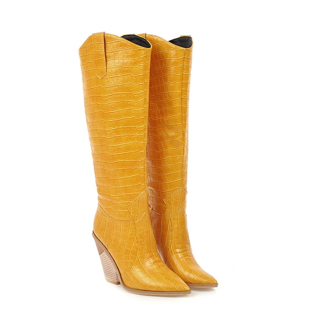 Babysbule Boots for Women Cearance Women's Wedges Pointed Toe Comfortable Embroidered Rodeo Cowboy Boots
