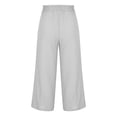 thumbnail image 4 of RKSTN Womens Pants Multiple Solid Color Cotton Linen Loose Casual Wide Leg Capris Loose Comfortable Pants, 4 of 5