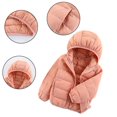 thumbnail image 1 of Kids Hooded down Jacket Zipper Puffer Outerwear Coat Classic Solid Color Lightweight down Jacket for 2-14 Years Old, 1 of 8