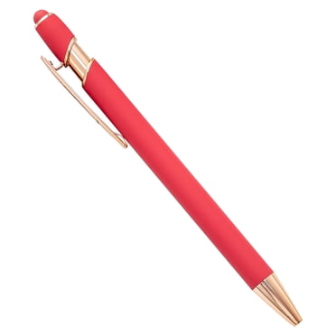 ZTTD 1 Pcs Stylos à Bille, Pointe Fine Écriture Fluide, Stylos Toucher Doux pour Écrire Journal Prise de Notes Bureau Maison (Rouge)