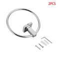 thumbnail image 1 of 2 Pieces Stainless Steel Towel Ring Hanger Kitchen Bathroom Hand Towel Holder Wall Mounted Circle Rack, 1 of 10