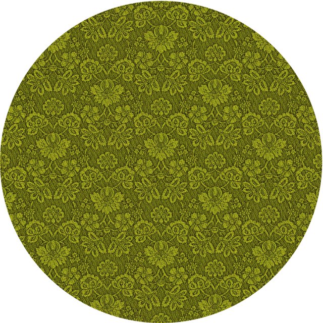 Ahgly Company Machine Washable Indoor Round Transitional Pistachio Green Area Rugs, 6' Round