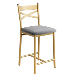 Bar Stools Set of 2 with Back & Footrest, Modern Counter Height Barstools for Kitchen Island
