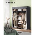 thumbnail image 2 of SONGMICS Garde-Robe Portative, Armoire en Tissu Non Tissé, Organisateur de Rangement, Gris, 2 of 6