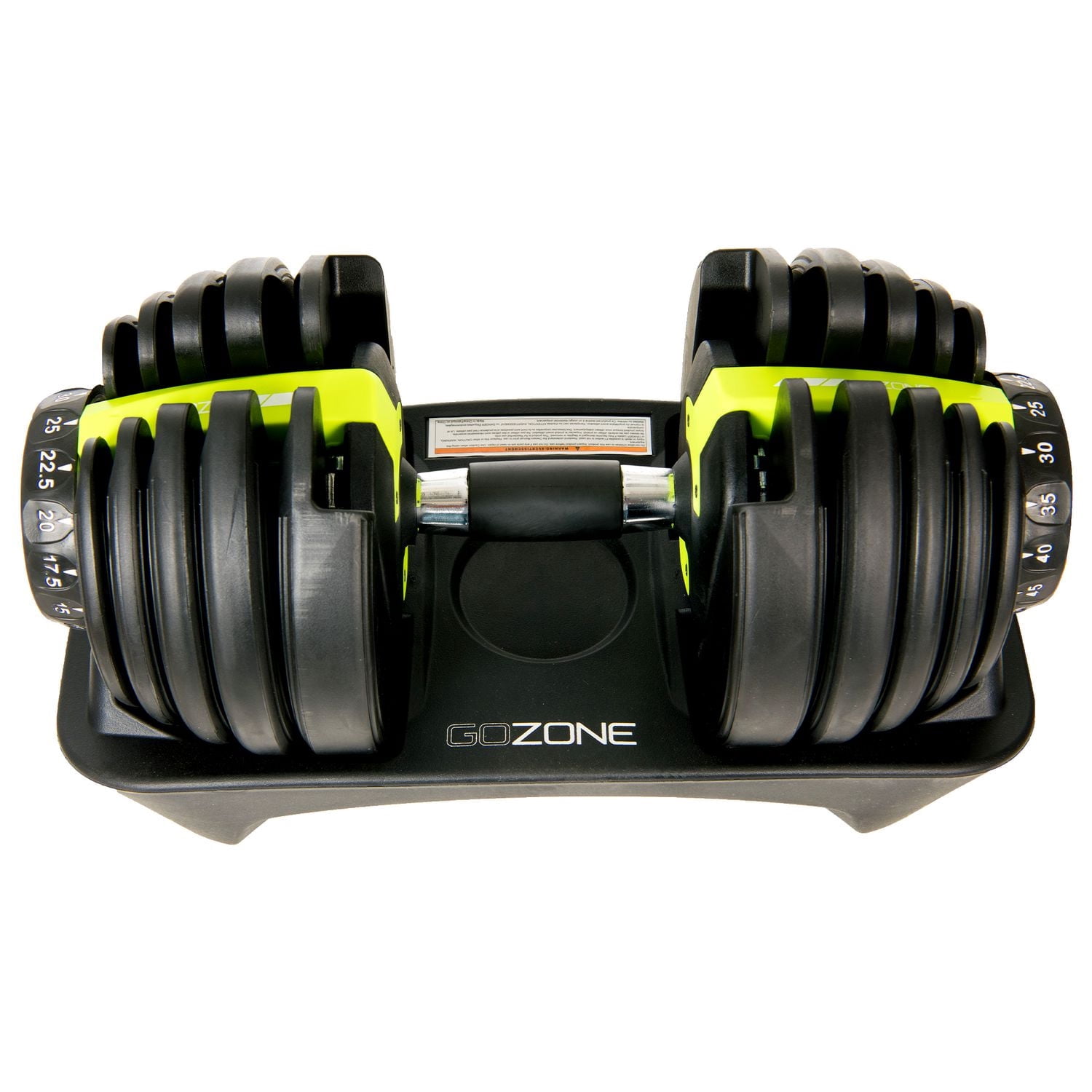 GoZone 10lb-52.5lb Single Adjustable Dumbbell – Black/Green
