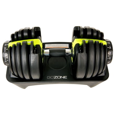 GoZone 10lb-52.5lb Single Adjustable Dumbbell – Black/Green
