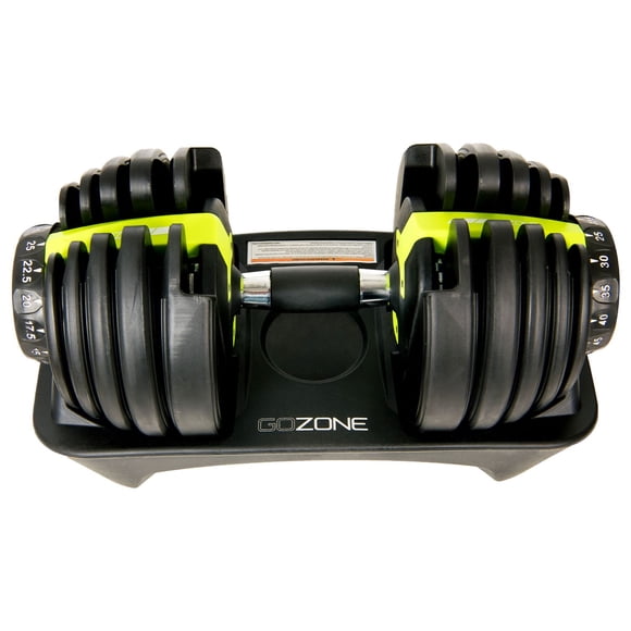 GoZone 10lb-52.5lb Single Adjustable Dumbbell – Black/Green
