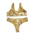 thumbnail image 3 of XZNGL Women Shiny Metallic Two One Piece Swimsuits Bikini Bathing Suit Vest Jumpsuit, 3 of 9