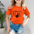 thumbnail image 2 of TZEWGL T-Shirt Graphique Décontracté Imprimé Couleur Orange Manches Courtes Col Rond pour Tout-Petits Filles Garçons Taille 12-13T, 2 of 5