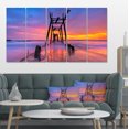 thumbnail image 1 of Discarded Wooden Bridge at Sunset - Pier Seascape Canvas Art Print, 1 of 1