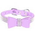 thumbnail image 1 of Suede Microfiber Double Bowknot Crystal Sparkle Rhinestone Cat Collar Pet Supply, 1 of 5