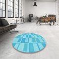 thumbnail image 4 of Ahgly Company Machine Washable Indoor Rectangle Transitional Bright Turquoise Blue Area Rugs, 7' x 10', 4 of 7