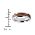 thumbnail image 4 of Tungsten Carbide Wedding Band Ring, Real Koa Wood Inlay Men's 6mm 6, 4 of 5