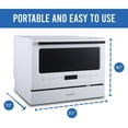 thumbnail image 2 of Farberware Professional 6 Piece Countertop Dishwasher, Glass Door, White, 2 of 5