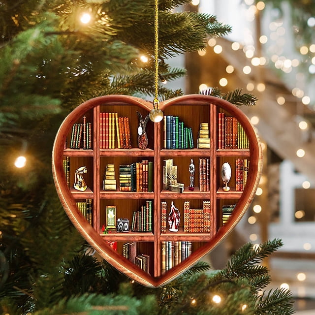 Cqxid Hangs Under $5 Book Lovers Heart Decorations Reading Books Christmas Decorations Librarian Books Decorations Books Stack Pendants