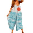 thumbnail image 1 of Leutsin Femmes Personnalisé Imprimé Sangles Jambe Large avec Poches Vintage Combinaison, 1 of 7