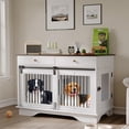 thumbnail image 1 of BeesClover Large Dog Furniture Crate, 47 Inch Furniture Style Dog Crate with Removable Divier for Large/Medium/Small Dogs，White, 1 of 7