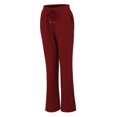 thumbnail image 4 of Womens Yoga Pants Linen Sweatpants Straight-Leg Joggers Drawstring Workout Lounge Pajamas Pants with Pockets Red L, 4 of 7