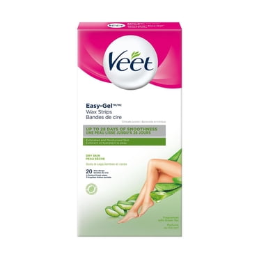 Veet® Easy-Gel™ Wax Strips for Legs and Body, Dry Skin, + 2 wipes