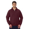 thumbnail image 1 of Jerzees Mens NuBlend Quarter Zip Cadet Collar Sweatshirt, M, Maroon, 1 of 3