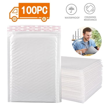 Water Resistant Bubble Envelope Mailers, Bubble Lined Poly Mailer, White Poly Padded Shipping Envelopes, Self Sealing Cushioned Packaging Bags, 100 Pcs, 5.9x4.33"(Multicolor)