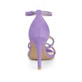 thumbnail image 2 of BLISSFUL STEP Women's Shoes Rhinestone Stiletto Heel Ankle Strap Sandals Purple 7, 2 of 7