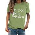 thumbnail image 2 of Tittly T-Shirts pour Femmes T-Shirts Graphiques Saint-Valentin Mon Chien Est Mon Valentin Imprimé Chandail Décontracté Imprimé Col Rond T-Shirt Chandail pour Femme T-Shirt T-Shirts Hauts pour Femmes AG TG, 2 of 8
