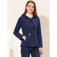 thumbnail image 2 of INSPIRE CHIC Manteau Duffle à Bascule pour Femme Fermeture Éclair devant Uni Court à Capuche Anorak S Bleu Marine, 2 of 5